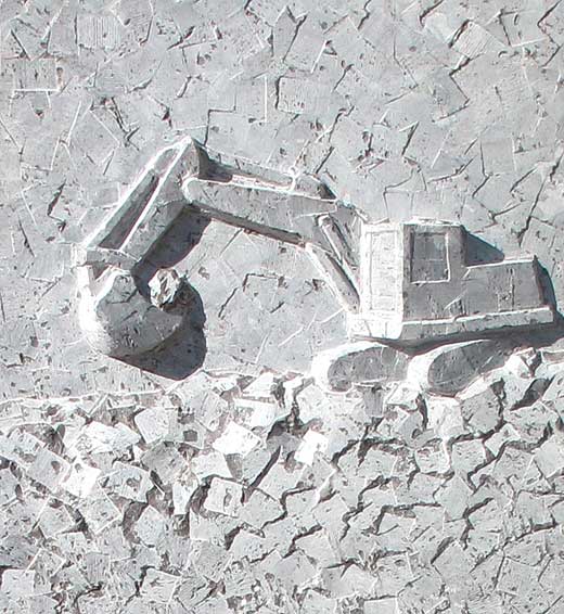 Grabstein, Vorlieben, Berufe, Bagger – Stäheli Steinbildhauer, Schaffhausen und Stein am Rhein